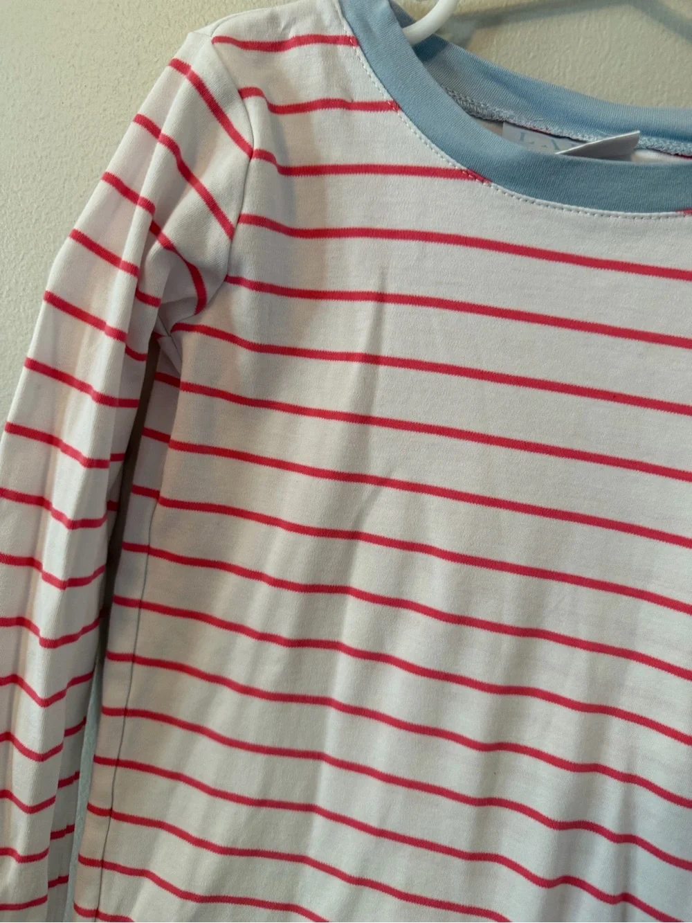 Lake Girls White and Pink Stripe Long-Sleeve Pajama Set